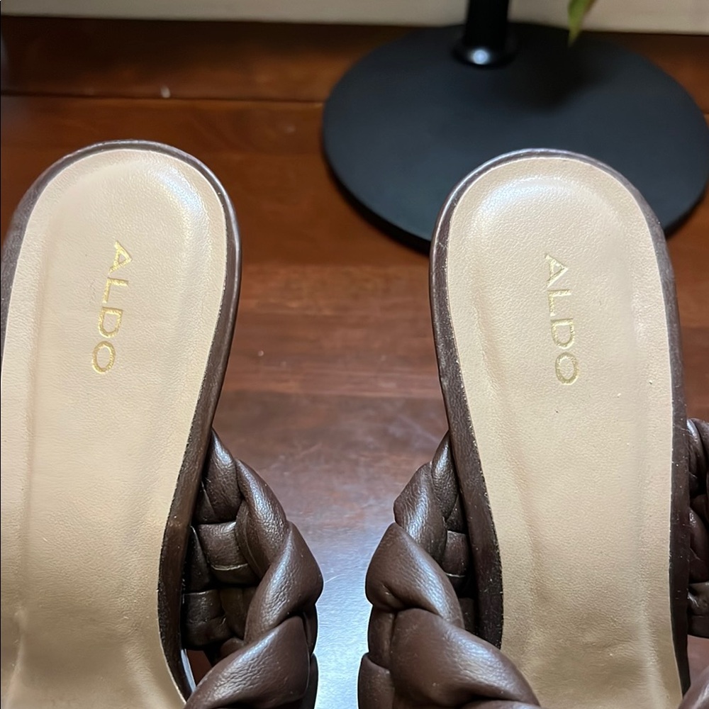 Aldo Women's Chocolate Braided Mules - Picture 2 of 9